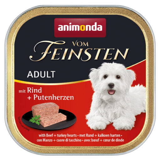 22x150g Vom Feinsten Adult mit Rind und Putenherzen