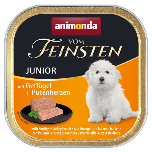 22x150g Vom Feinsten Junior mit Geflügel und Putenherzen