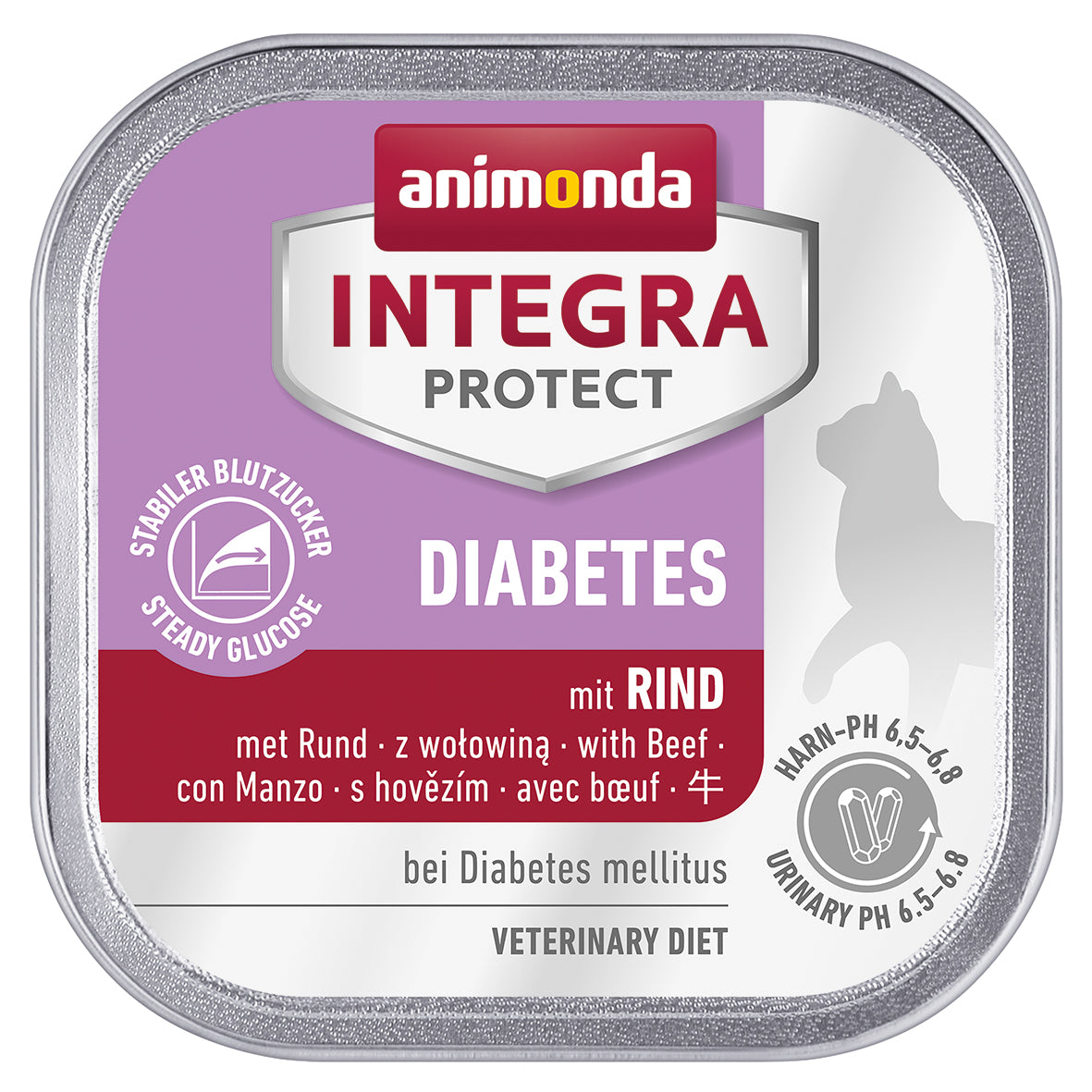 16x100g Integra, Katze, Diabetes, mit Rind