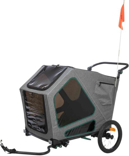 Fahrrad-Anhänger,  55,5×77×105/147 cm, grau/salbei