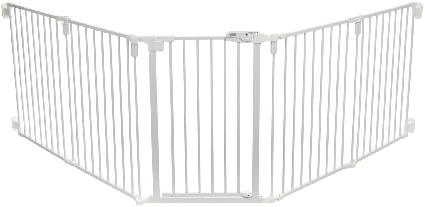 Absperrgitter, Metall, 5 Elemente, mit Tür, 62,5-300×76,5cm