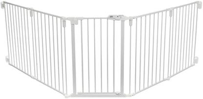 Absperrgitter, Metall, 5 Elemente, mit Tür, 62,5-300×76,5cm