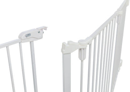 Absperrgitter, Metall, 5 Elemente, mit Tür, 62,5-300×76,5cm